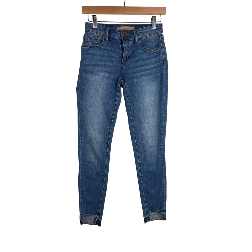 Joe's Jeans Women's Skinny Raw Frayed Hem Jeans size 24 Medium Wash Blue Denim